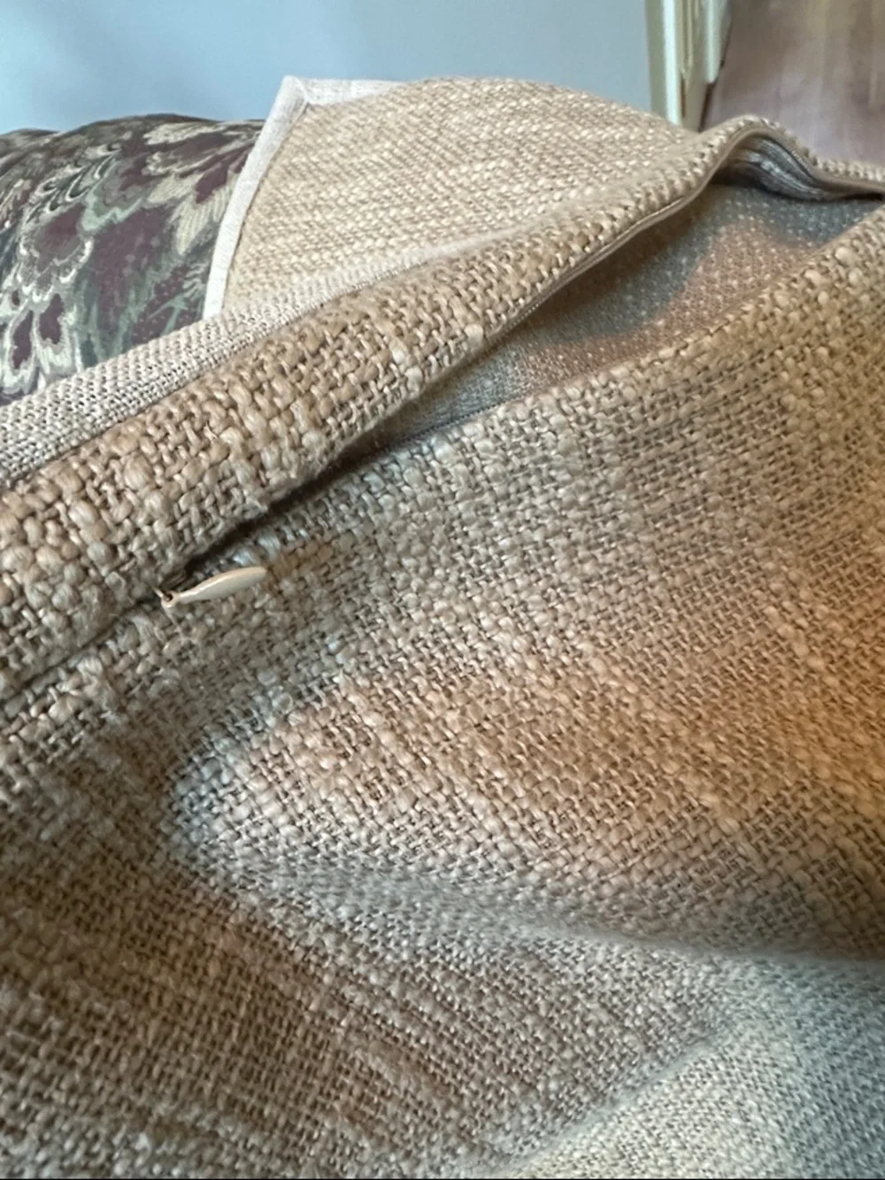 Pottery Barn 20 x 20 Neutral Beige Woven Square Accent Pillow Covers (Pair)